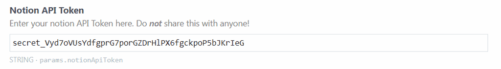 Paste Notion API key into the box on Pipedream
