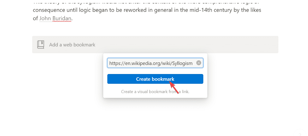web bookmark paste link in the